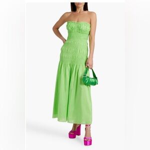 Nicholas NWT lime green cotton and silk dress